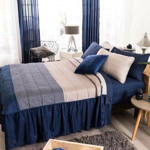 Australia Blue and Gray Reversible Bedspread
